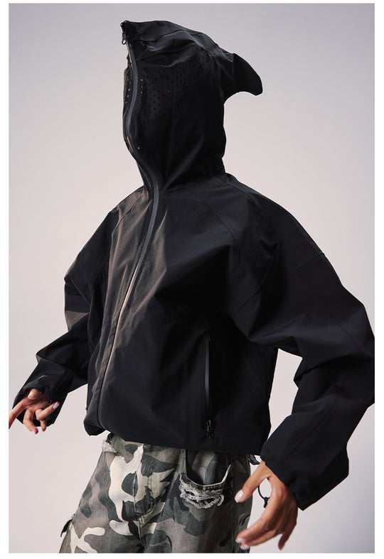 Remedy Devil Horn Hooded Windbreaker Jacket | Face 3 Face