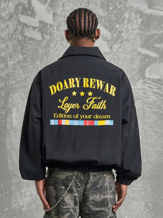 F3F Select Embroidery Windbreaker Police Short Jacket | Face 3 Face