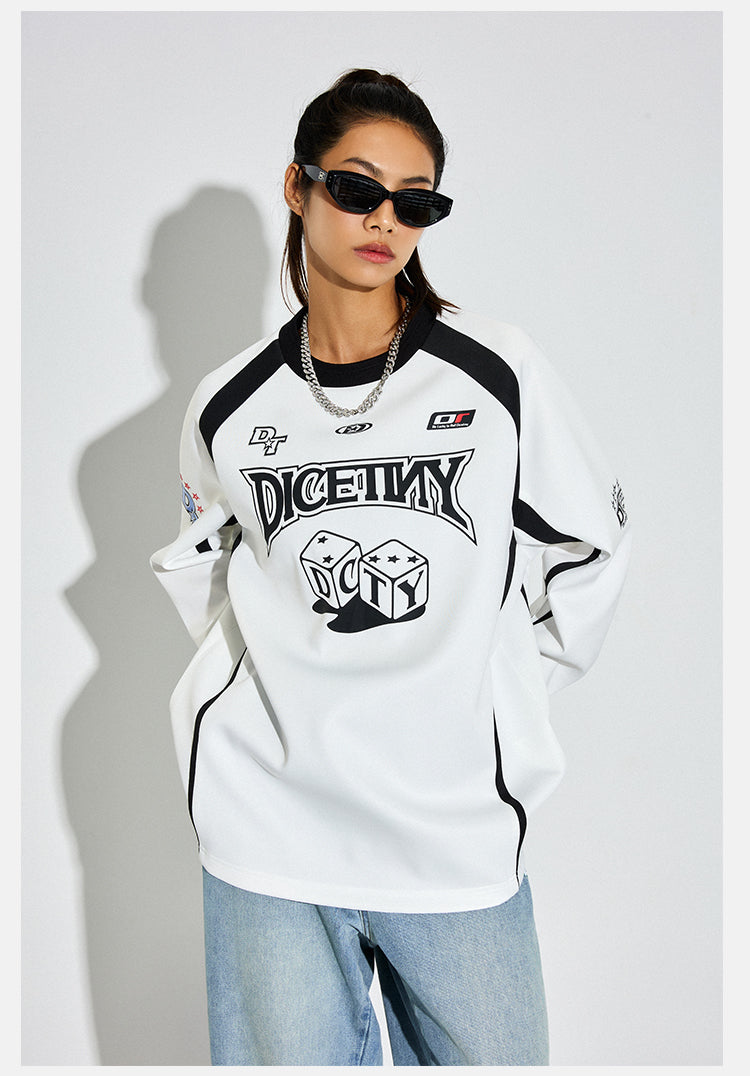 DICETINY Dice Logo Printing Long Sleeved Sports Jersey Tee | Face 3 Face