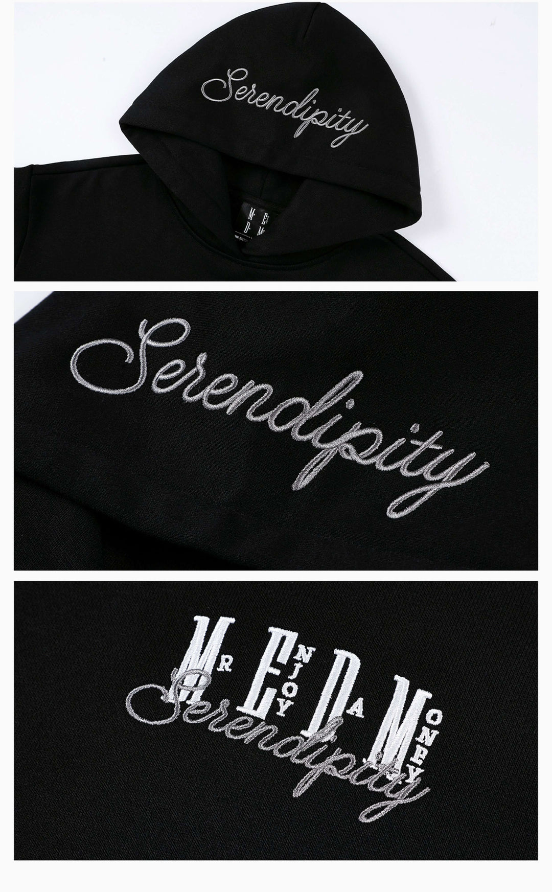 MEDM Basic One Point Embroidered Logo Oversized Hoodie | Face 3 Face