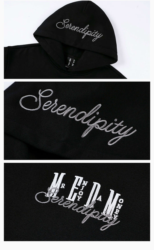 MEDM Basic One Point Embroidered Logo Oversized Hoodie | Face 3 Face