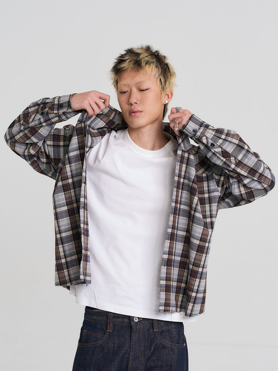EVILKNIGHT(EK) Plaid Long Sleeve Western Shirt | Face 3 Face