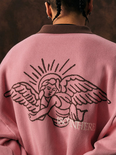 1807 Angel STILL GOING Half Zip Polo Knit Sweater | Face 3 Face