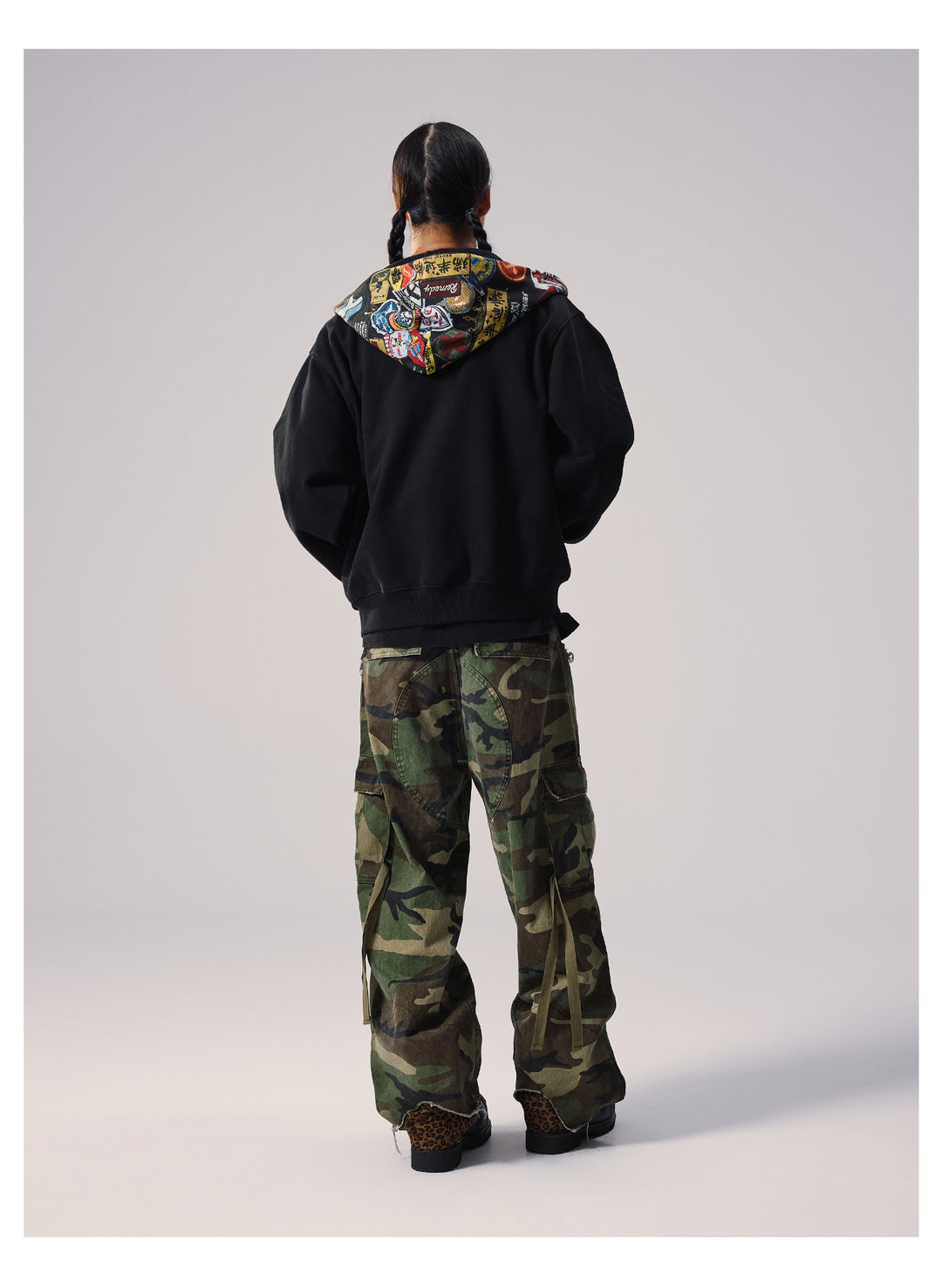 Remedy Badge Print Hood Zip Up Hoodie | Face 3 Face