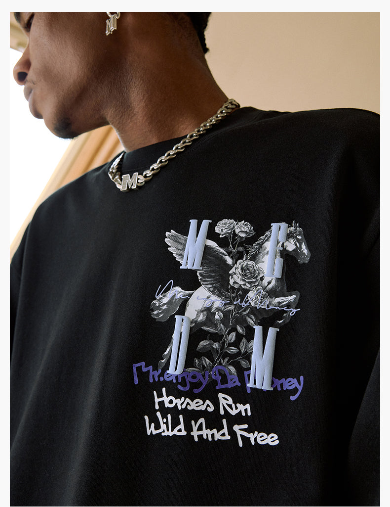 MEDM Pegasus and Rose Logo Long Sleeve Tee | Face 3 Face