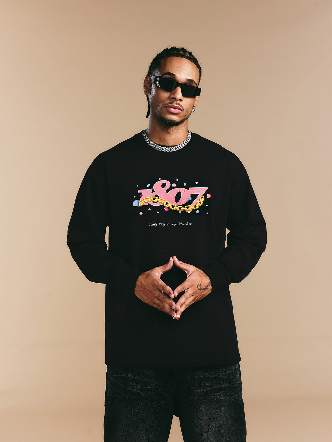 1807 Still Going Diamond Logo Print Long Sleeve Tee | Face 3 Face