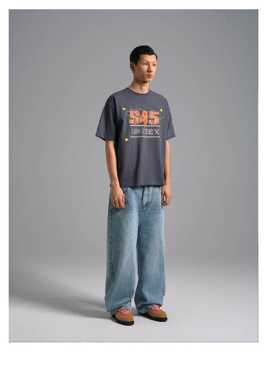 S45 Basic Signature Logo Print Rhinestone Tee | Face 3 Face