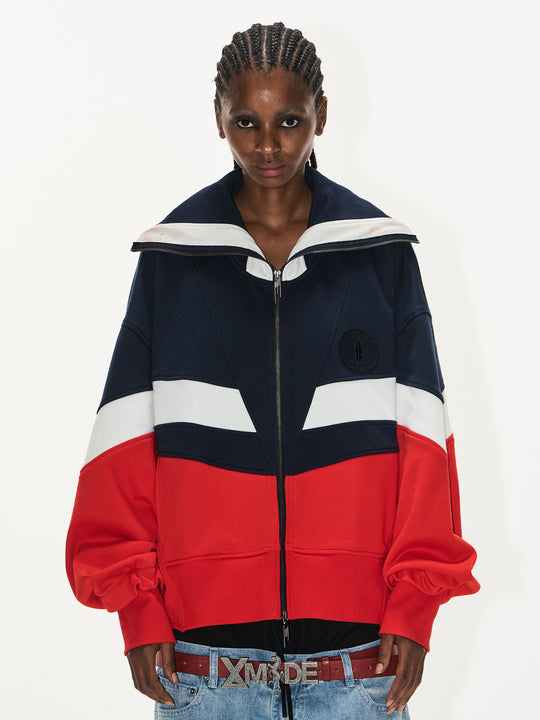 BLIND NO PLAN Colorblocked High Neck Jersey Track Jacket | Face 3 Face