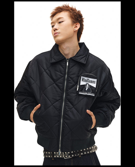 NOVACAM Diamond Plaid Quilted Puffer Jacket | Face 3 Face