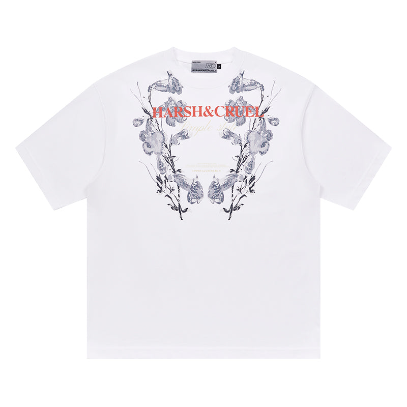 Harsh and Cruel Symmetrical Floral Print Tee