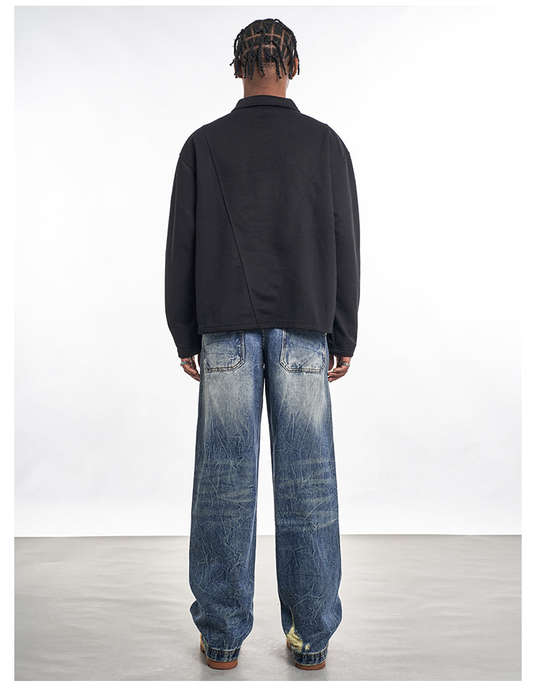 F3F Select Turquoise Studs Washed Double Knee Jeans | Face 3 Face