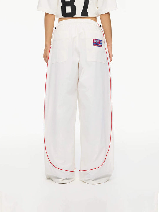 1807 Contrast Piping Baggy Track Pants | Face 3 Face