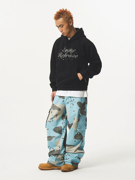 EMPTY REFERENCE Blue Camouflage Work Cargo Pants | Face 3 Face