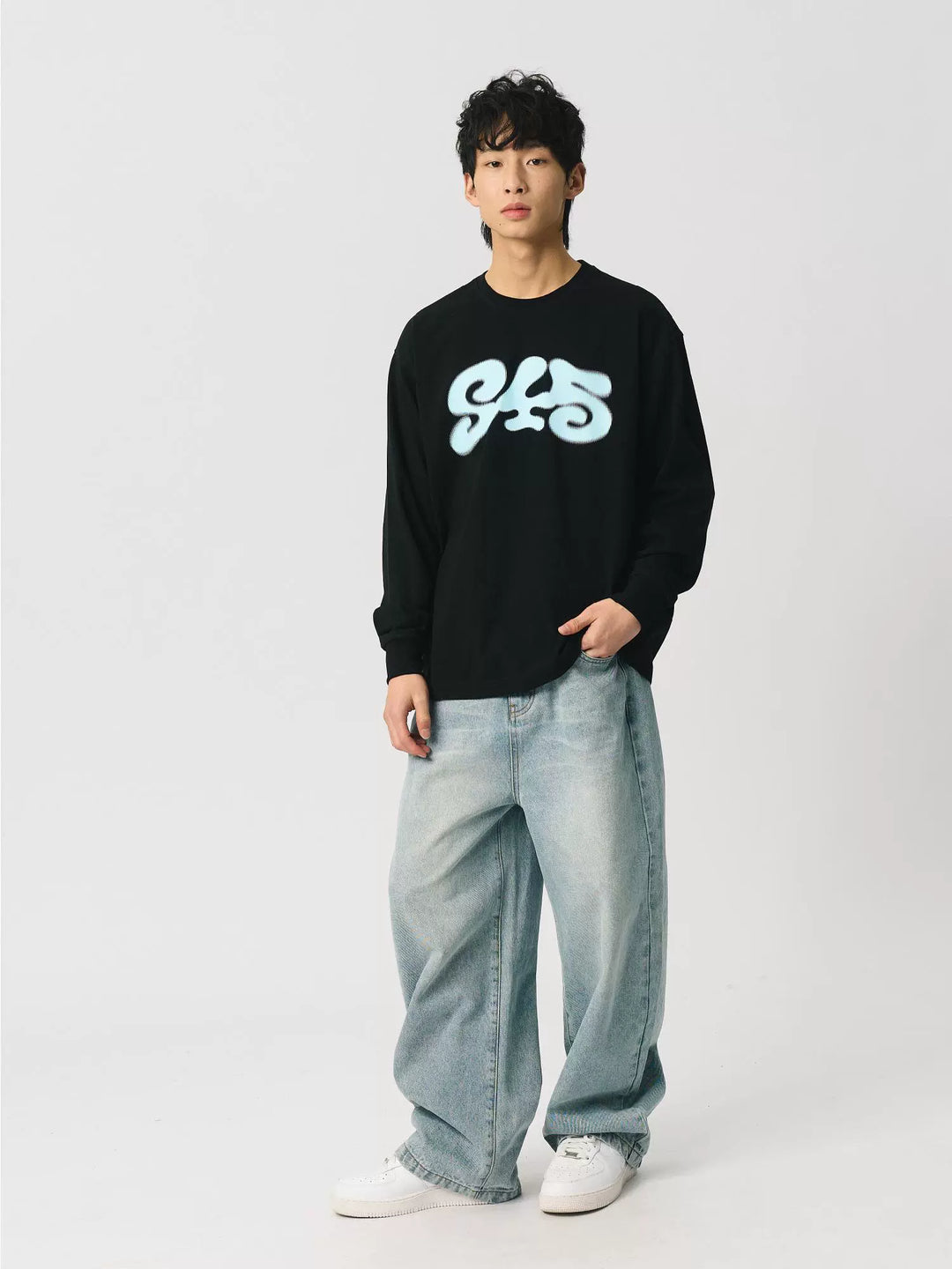 S45 Dot Logo Printed Long-Sleeve Tee | Face 3 Face