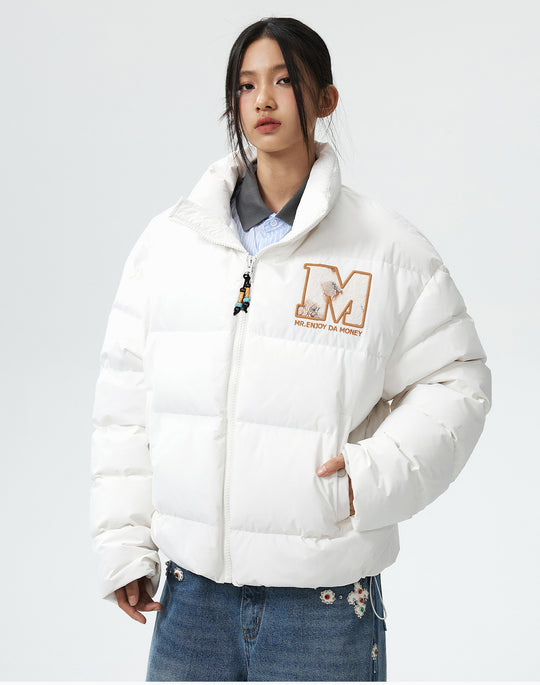 MEDM 3D Embroidered Lace Puffer Jacket | Face 3 Face