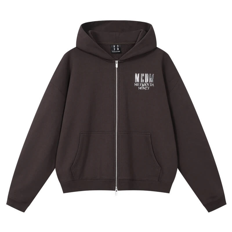 MEDM 3D Metallic Logo Zip Up Hoodie | Face 3 Face