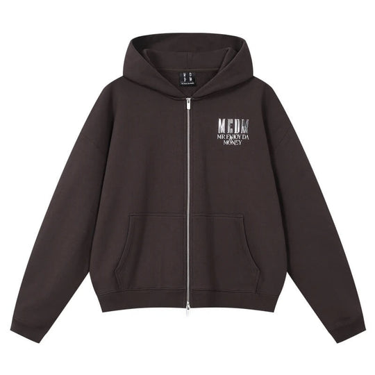 MEDM 3D Metallic Logo Zip Up Hoodie | Face 3 Face
