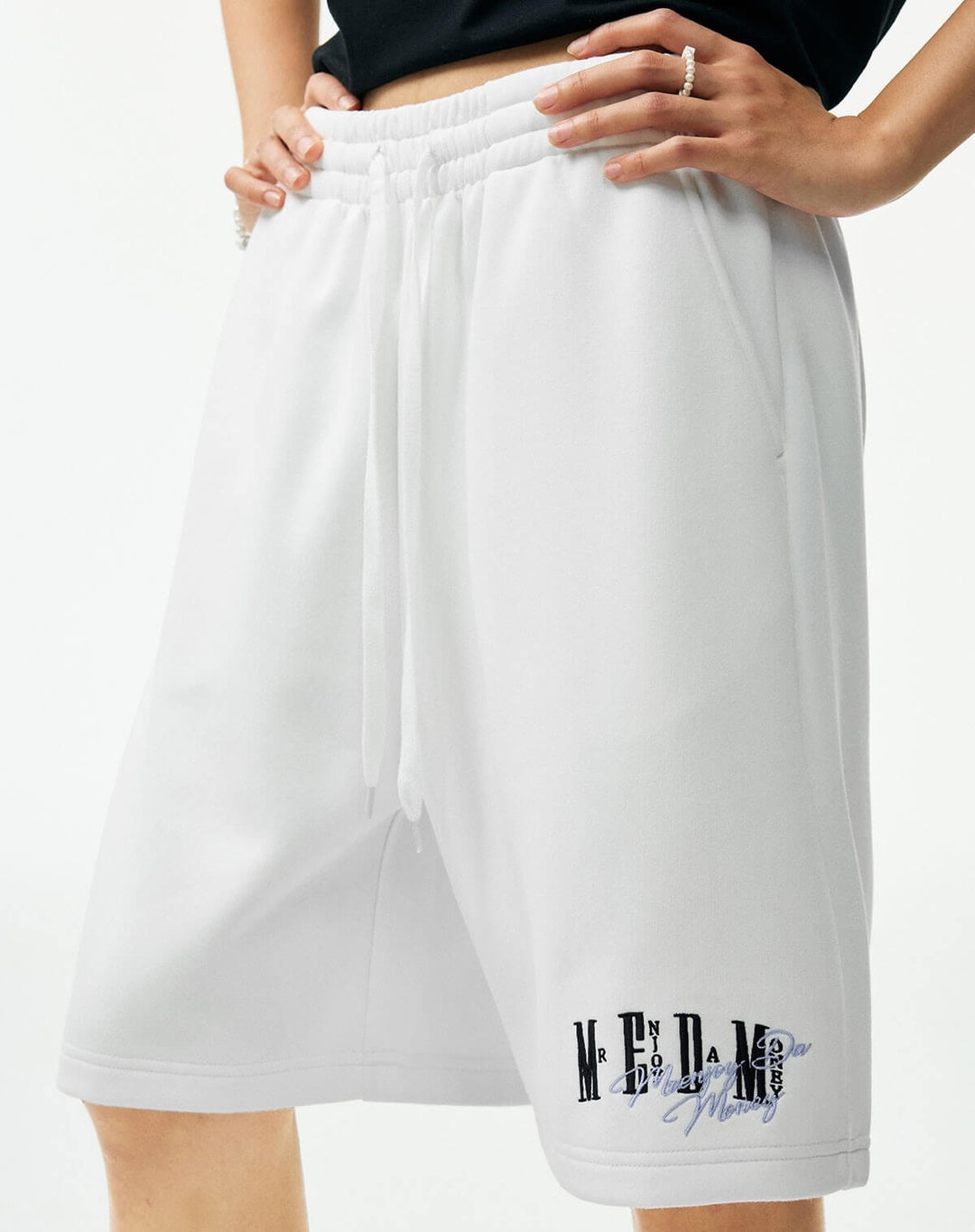 MEDM Colorful Logo Embroidered Sweat Shorts | Face 3 Face