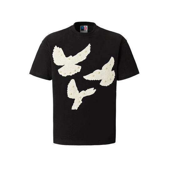YADcrew Peace Dove Embroidered Patch Pearl Tee | Face 3 Face