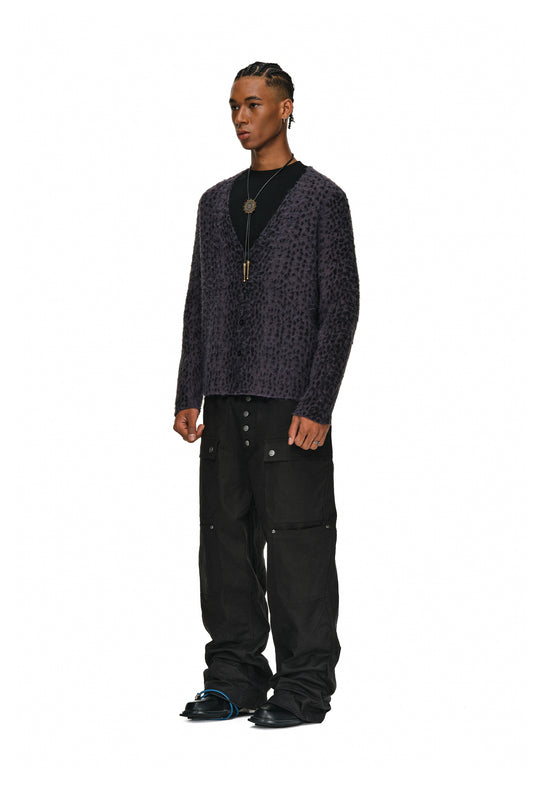 ANTIDOTE Dark Leopard Brushed Knit Cardigan | Face 3 Face