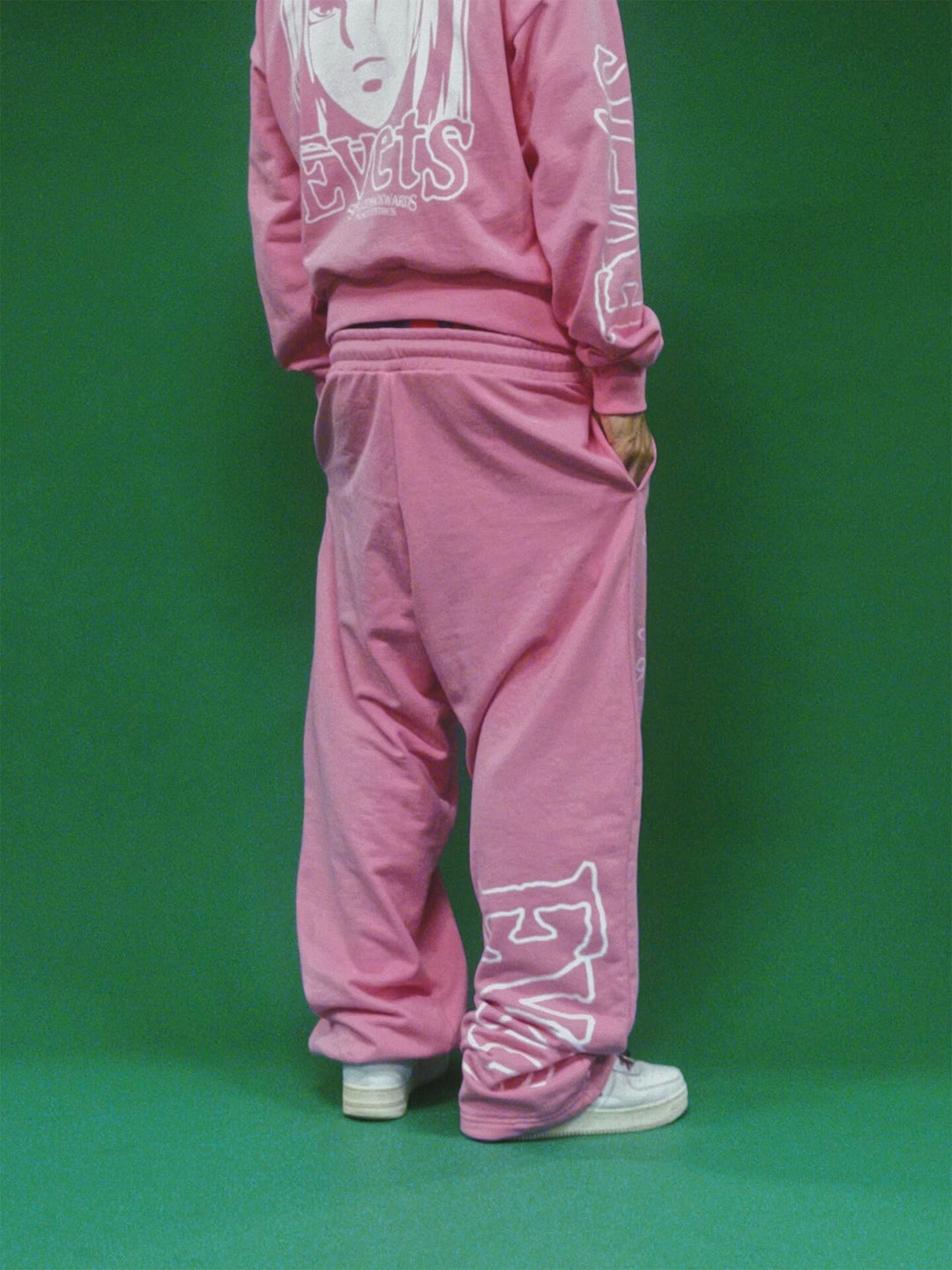 EVETS Anime Graphic Print Baggy Sweatpants | Face 3 Face