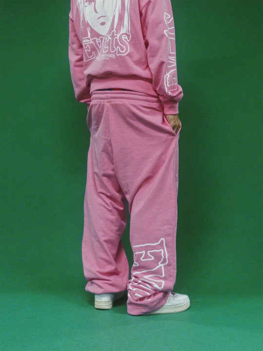 EVETS Anime Graphic Print Baggy Sweatpants | Face 3 Face