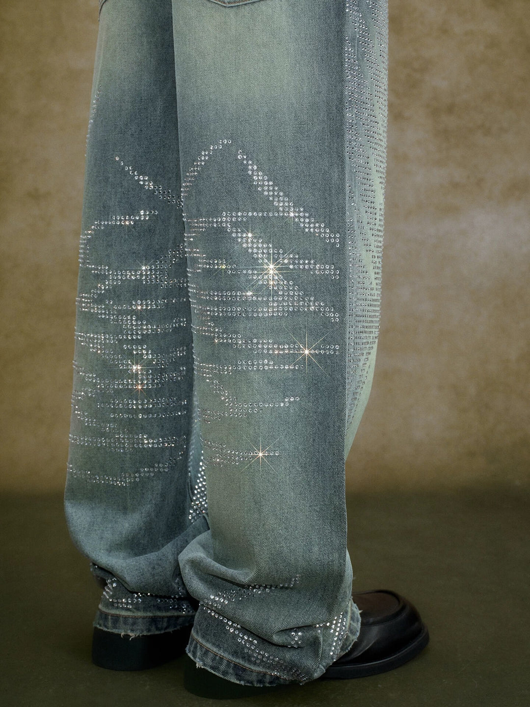 YADcrew Jeweled Rhinestone Whisker Washed Jeans | Face 3 Face