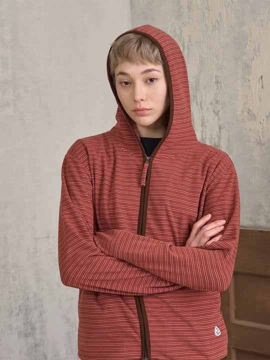 S45 Soft Textured Striped Zip Up Hoodie | Face 3 Face