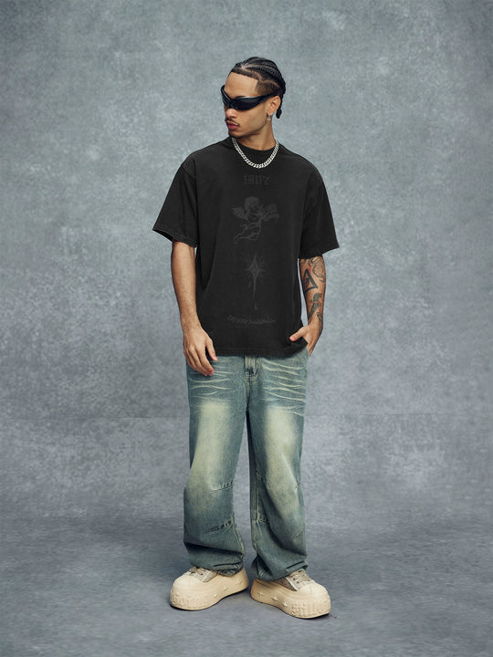 1807 Hand Painted Angel Print Tee | Face 3 Face