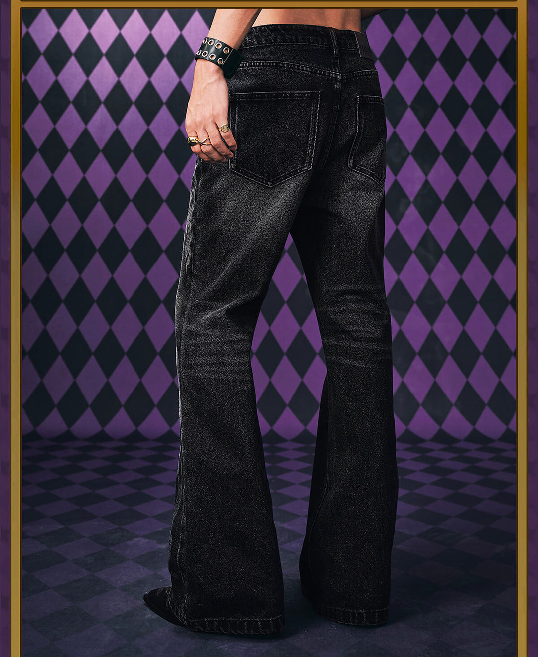 MEDM × JOJO Icon Embroidery Washed Distressed Jeans | Face 3 Face