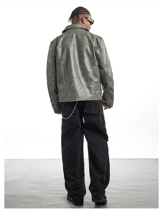 F3F Select Washed Leather Motorcycle Jacket | Face 3 Face