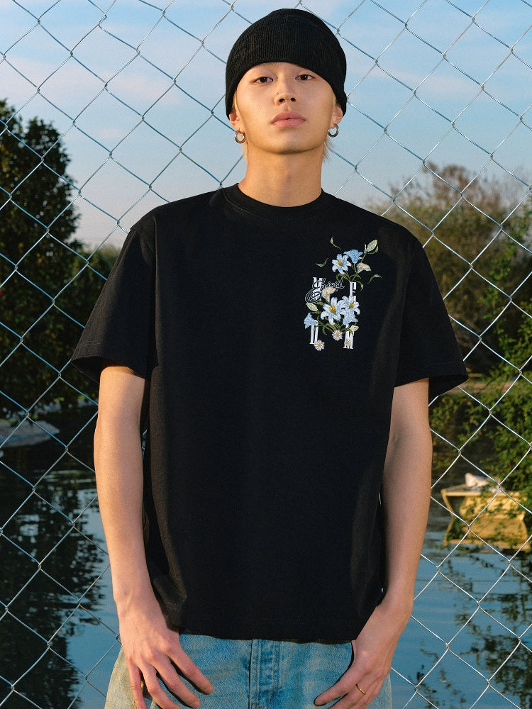 MEDM Orchid Rose Embroidered Tee | Face 3 Face