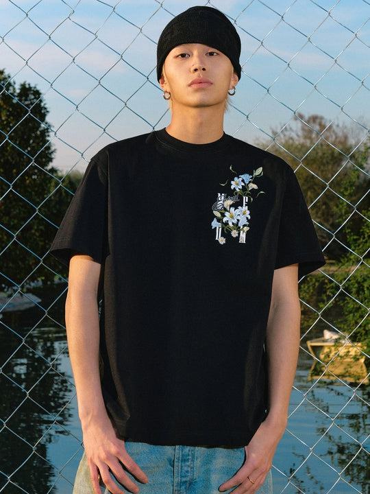 MEDM Orchid Rose Embroidered Tee | Face 3 Face