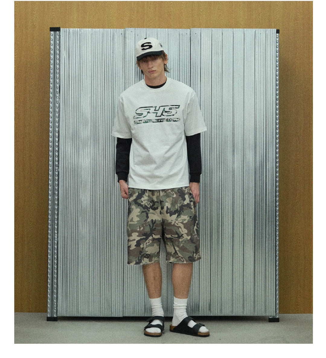 S45 Camouflage Cutoff Sweat Shorts | Face 3 Face