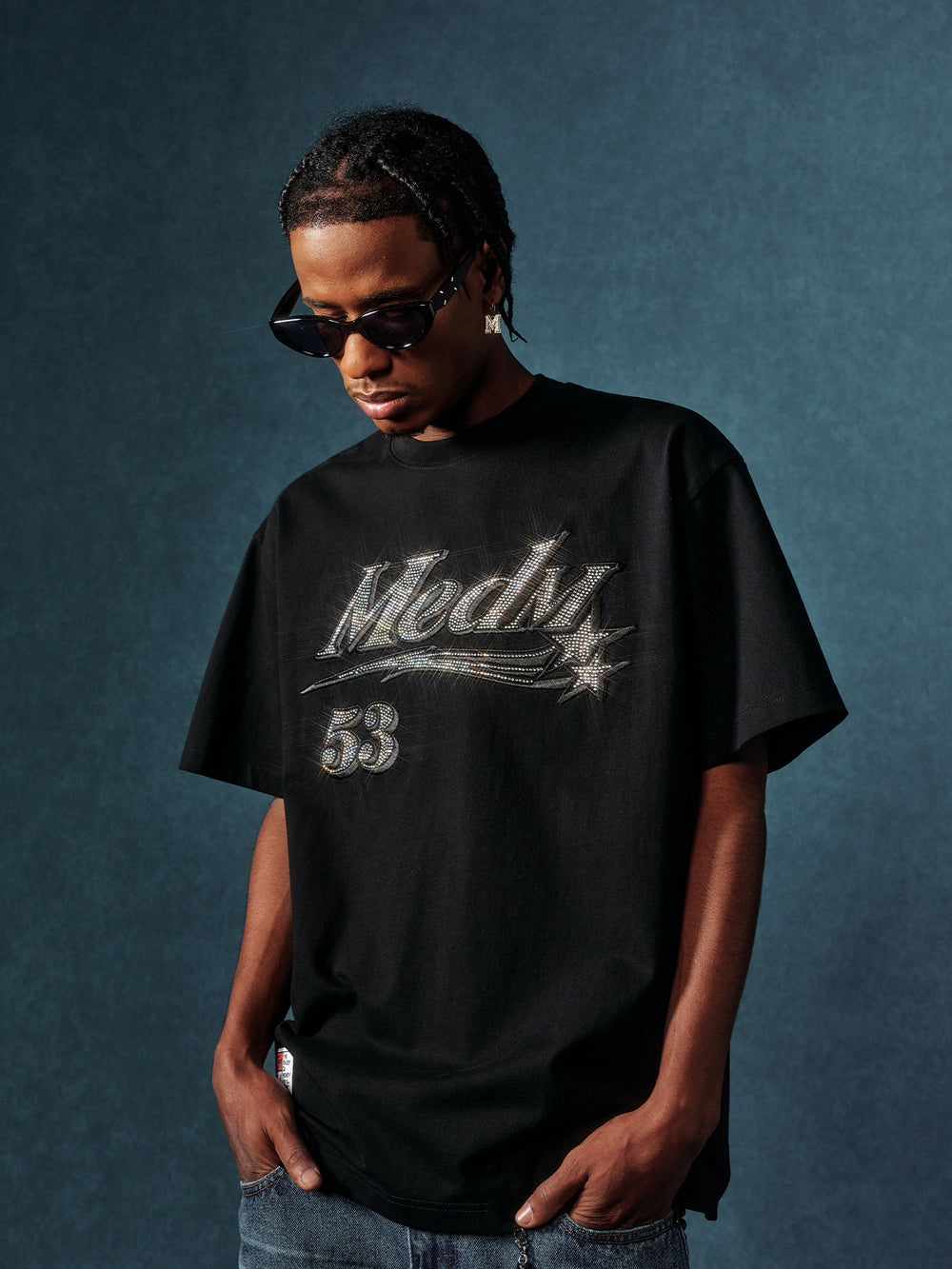 MEDM Rhinestone Star Logo Graphic Tee | Face 3 Face