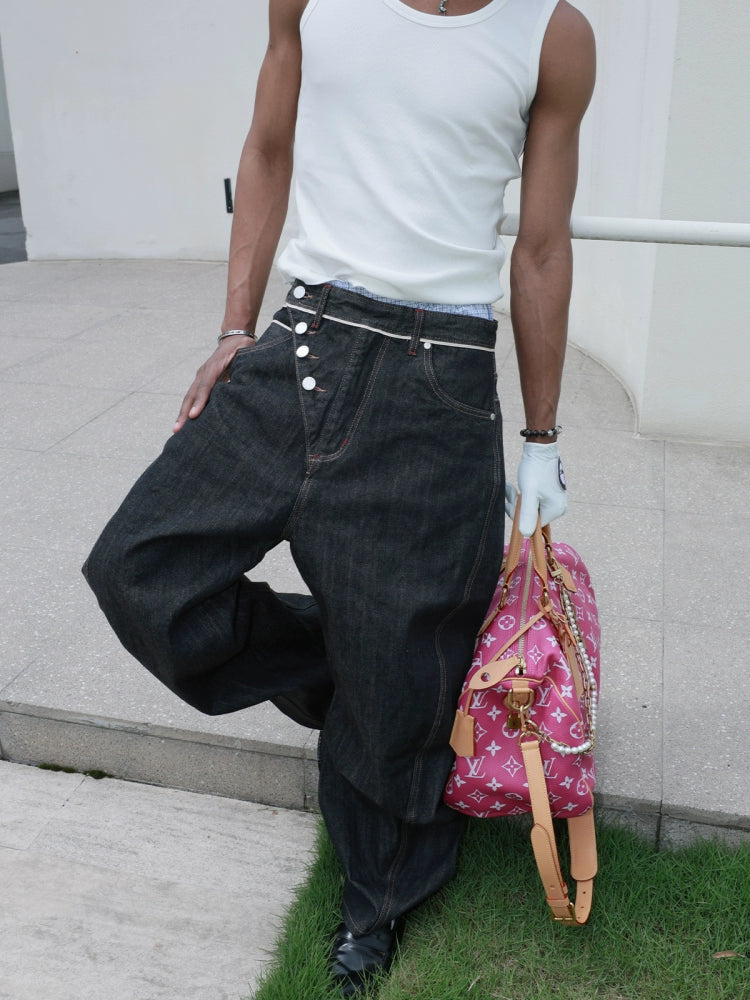 STEEPC Selvage Slash Detailed Button Machete Jeans | Face 3 Face