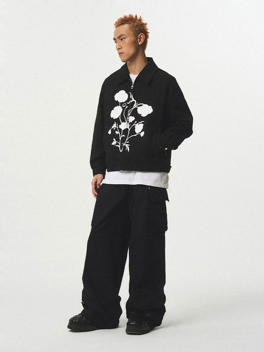 EMPTY REFERENCE Silk Print White Floral Swing Jacket | Face 3 Face