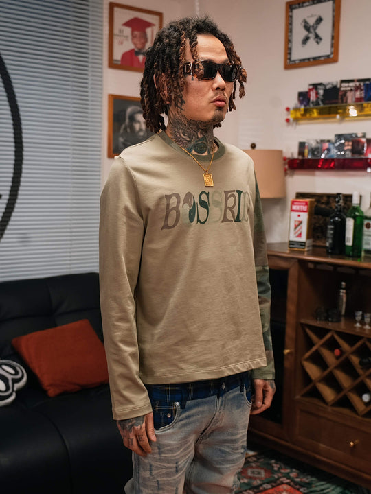 TGFCLUB Color Block Camo Slim Fit Long Sleeve Tee | Face 3 Face