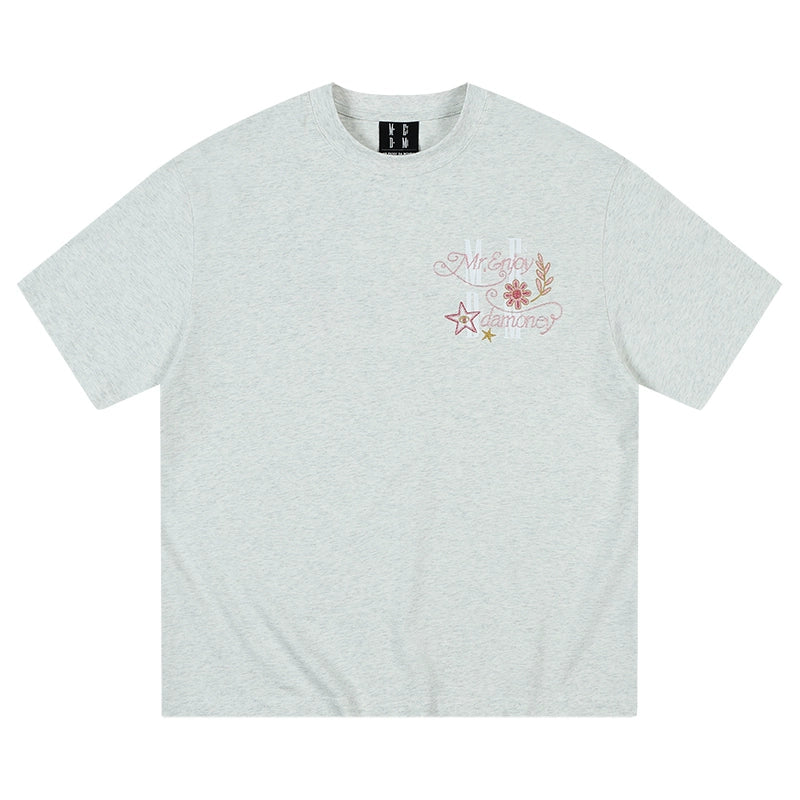 MEDM Glitter Bird and Apple Embroidered Tee | Face 3 Face