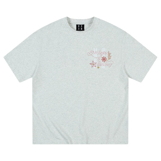 MEDM Glitter Bird and Apple Embroidered Tee | Face 3 Face
