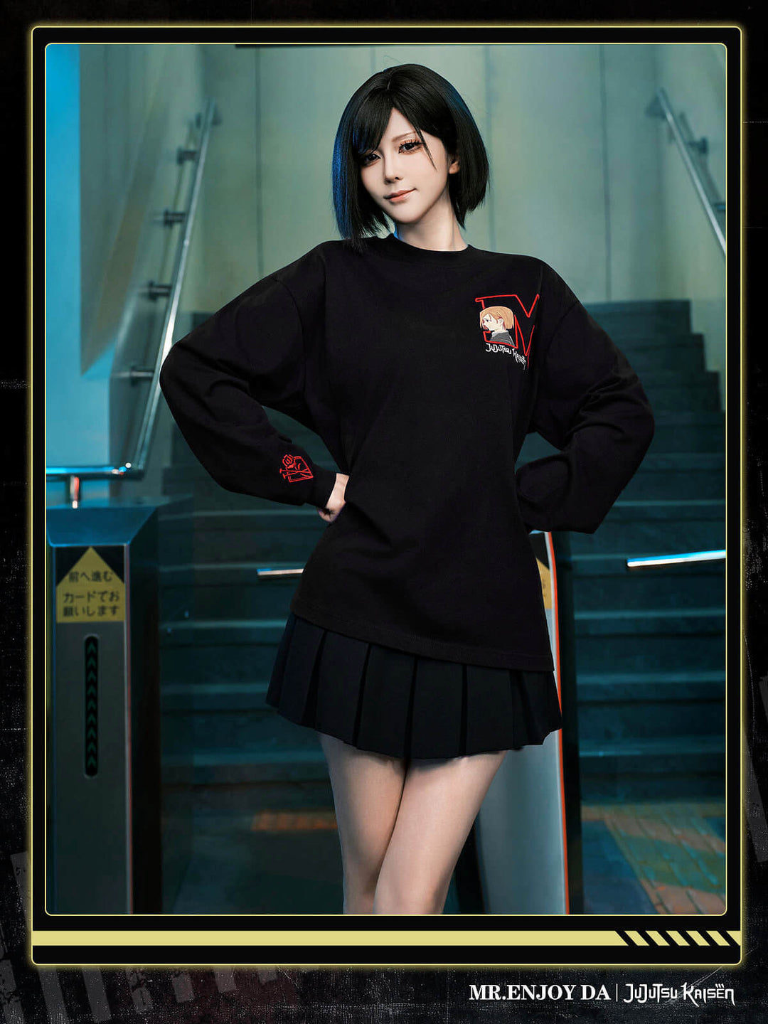 MEDM × Jujutsu Kaisen Big M Logo Character Print Embroidered Long Sleeve Tee | Face 3 Face