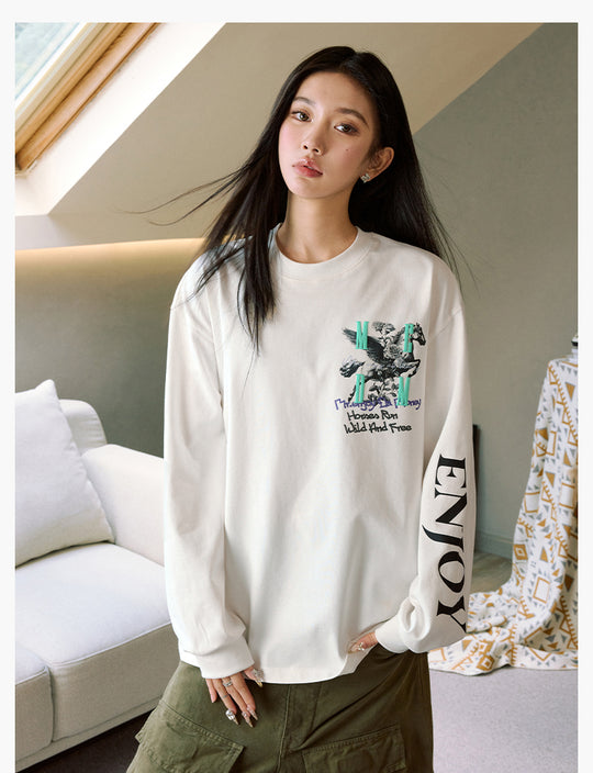 MEDM Pegasus and Rose Logo Long Sleeve Tee | Face 3 Face