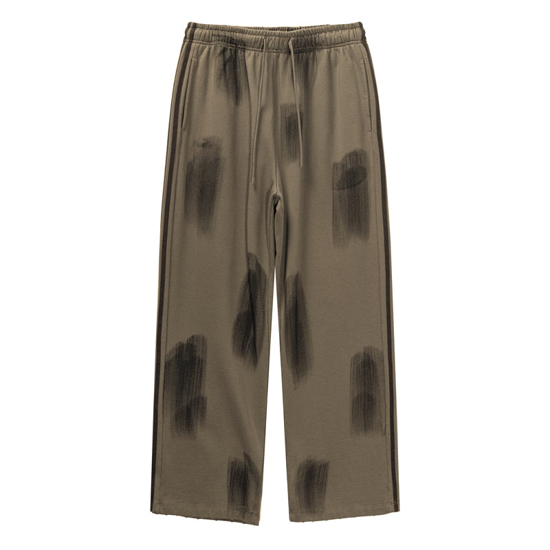 F3F Select Three Bars Spray Color Abrasion Wide Sweatpants