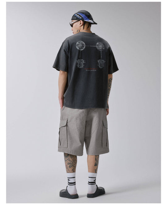 F2CE Cargo Pocket Distressed Baggy Shorts | Face 3 Face