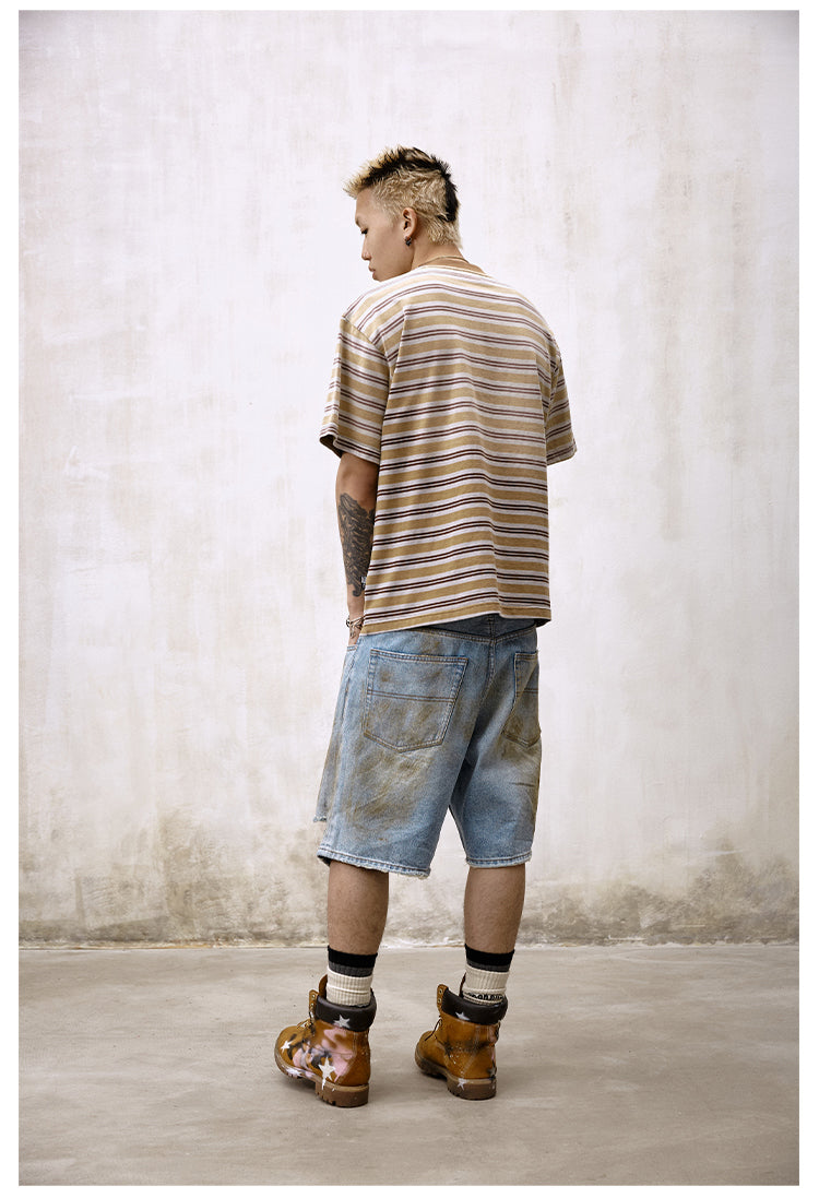 Remedy Washed Striped Star Print Tee | Face 3 Face