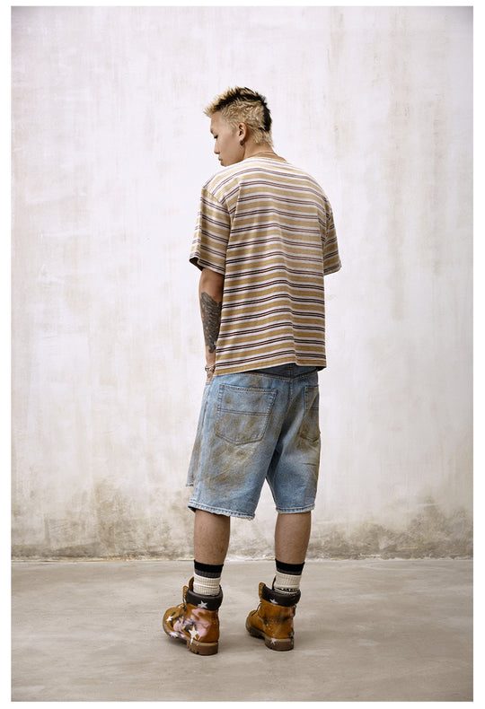 Remedy Washed Striped Star Print Tee | Face 3 Face