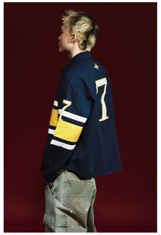 Remedy 3D Embroidered Striped Long Sleeve Shirt | Face 3 Face