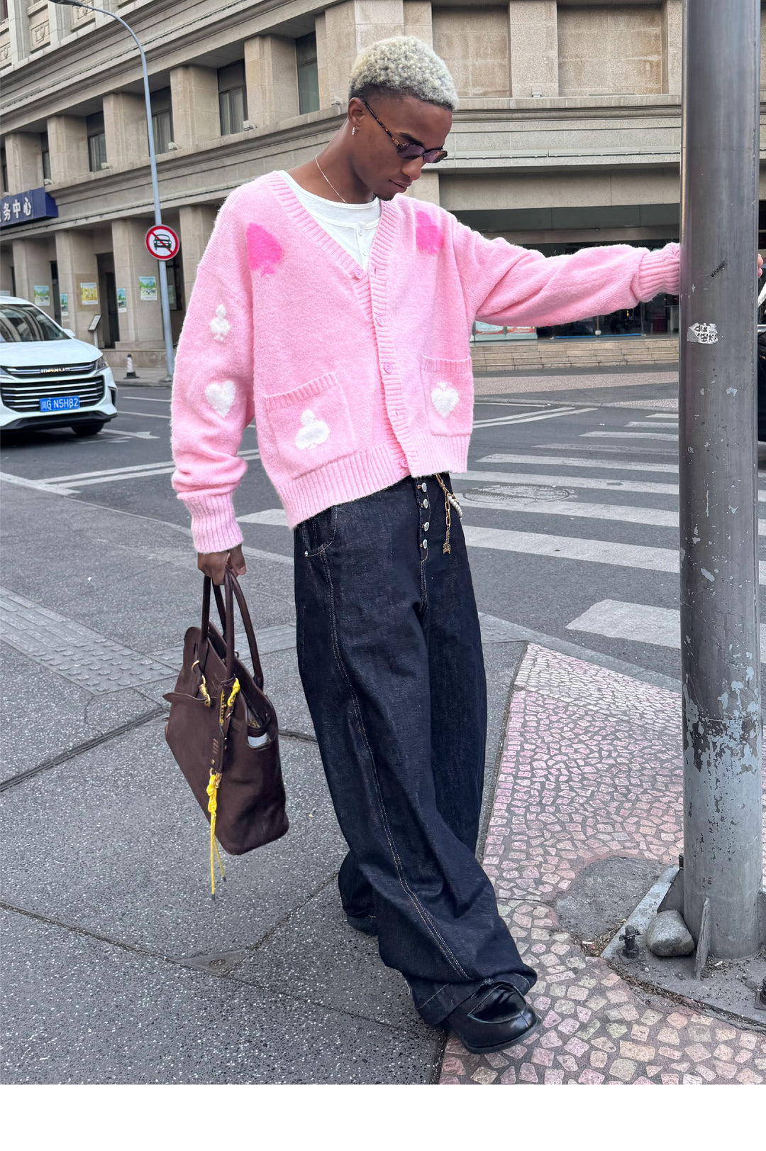 STEEPC Card Suits Wool Blend Knit Cardigan | Face 3 Face