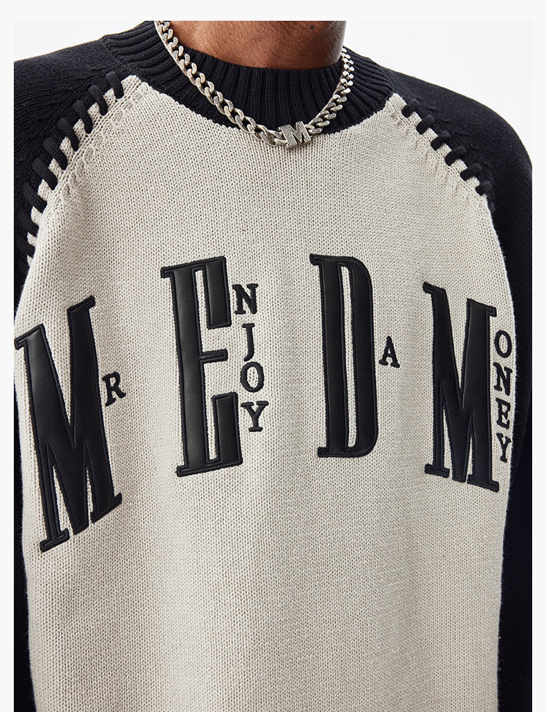 MEDM Color-Blocked Raglan Sleeve Knit Sweater | Face 3 Face