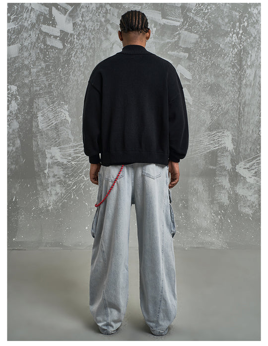 F3F Select 3D Pockets Washed Baggy Paratrooper Work Jeans | Face 3 Face